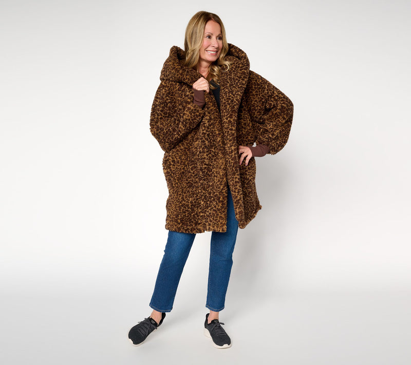 By Jill Martin Regular Sherpa Embroidered Hooded Lounger — View 14