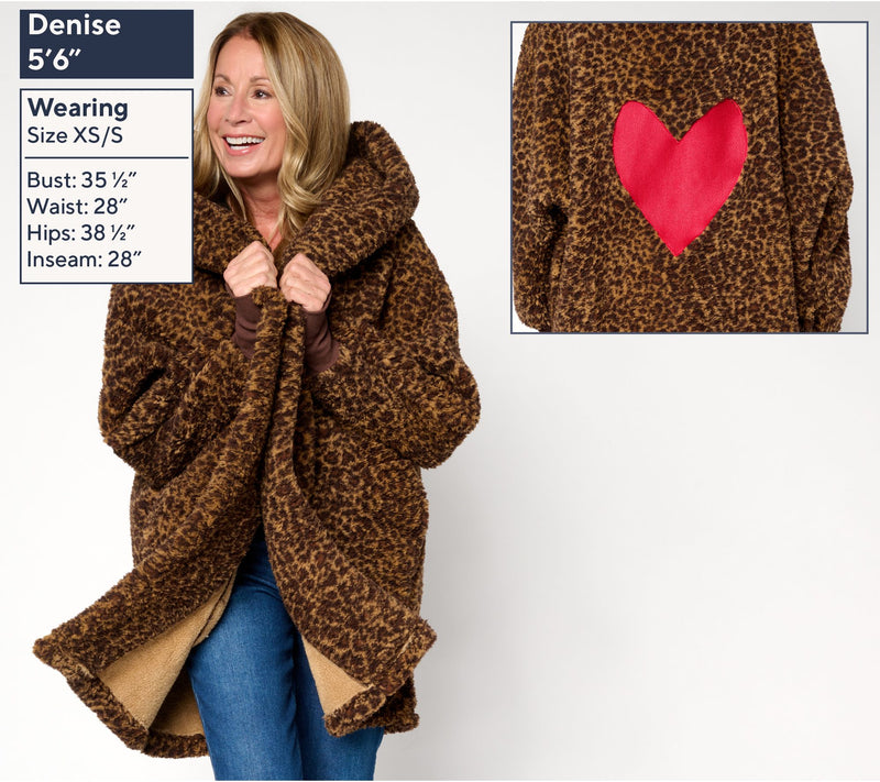 By Jill Martin Regular Sherpa Embroidered Hooded Lounger — View 12
