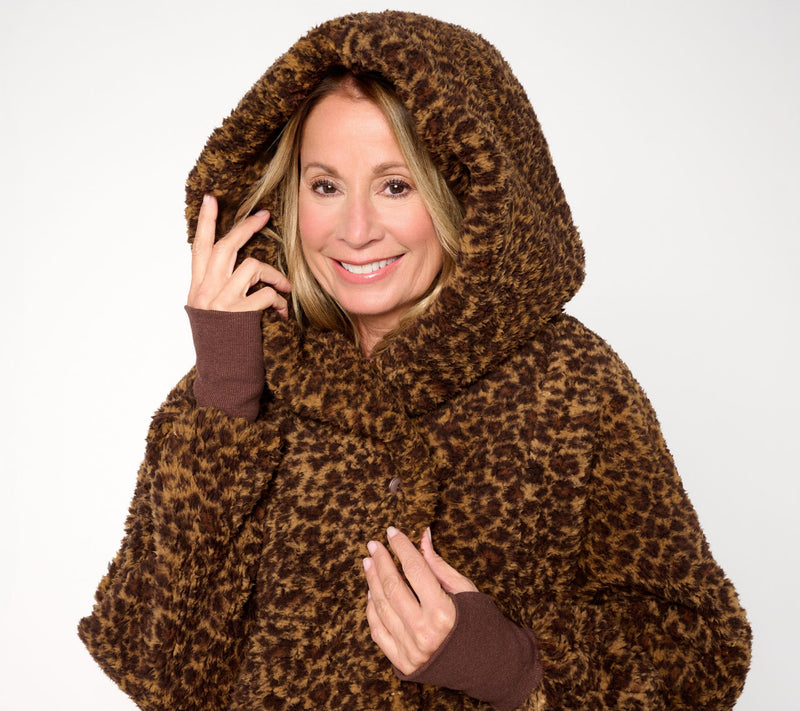 By Jill Martin Regular Sherpa Embroidered Hooded Lounger — View 15