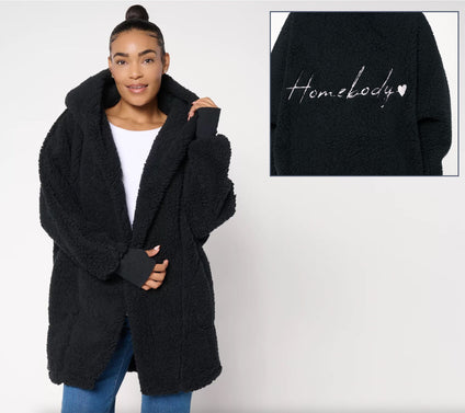 By Jill Martin Regular Sherpa Embroidered Hooded Lounger