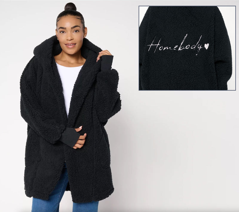 By Jill Martin Regular Sherpa Embroidered Hooded Lounger — Main view