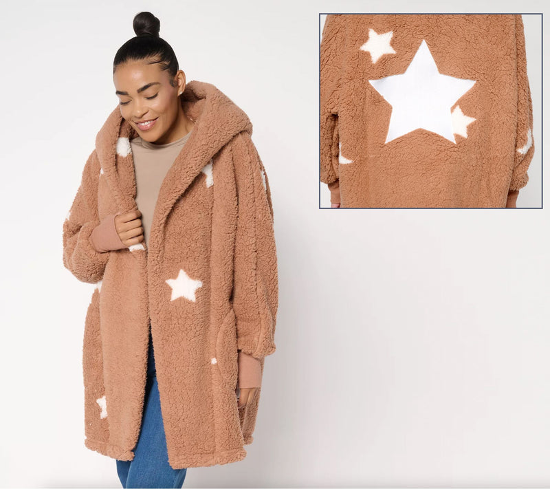 By Jill Martin Regular Sherpa Embroidered Hooded Lounger — View 7