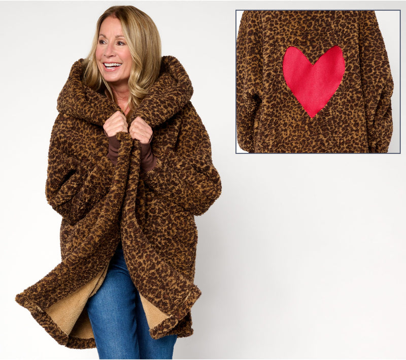 By Jill Martin Regular Sherpa Embroidered Hooded Lounger — View 9