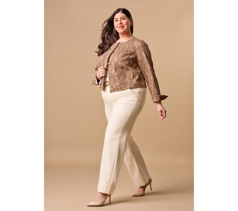 Women with Control Printed Prime Stretch Denim Diva Jacket — View 12