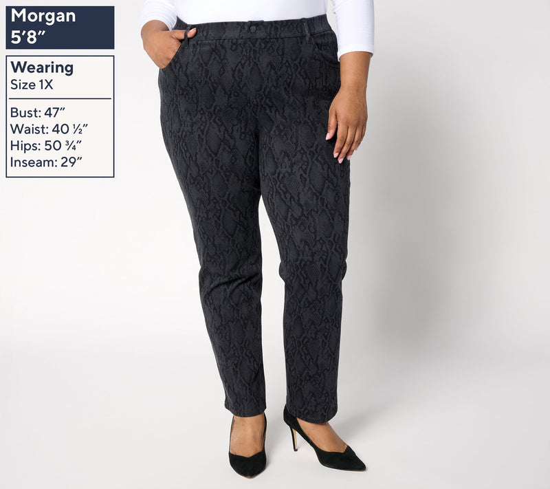 Women with Control Regular Printed Prime Stretch Denim Straight Jeans — View 2