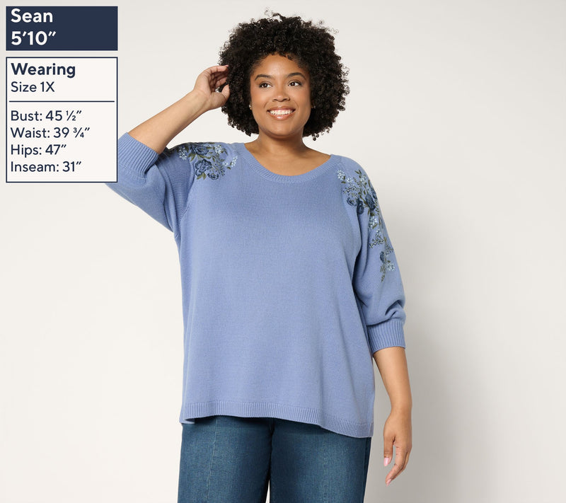 Ree by The Pioneer Woman Embroidered Pullover Sweater — View 2