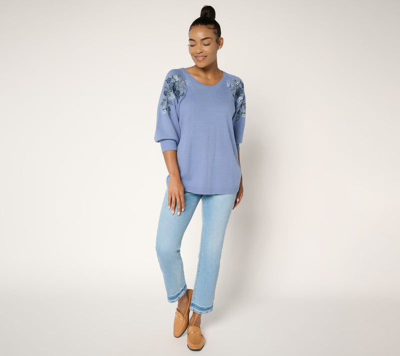 Ree by The Pioneer Woman Embroidered Pullover Sweater — View 5
