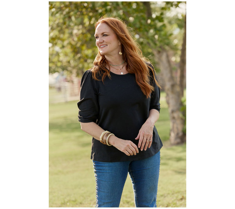 Ree by The Pioneer Woman Essentials Puff Sleeve Top — View 8