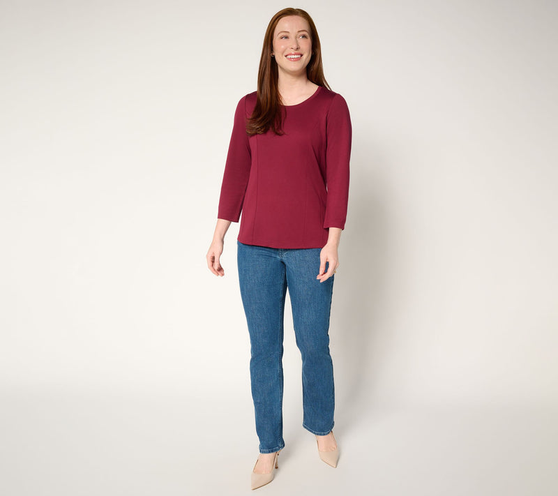 BEAUTIFUL by Lawrence Zarian Petite Classic Slim Straight Jean- Indigo — View 5