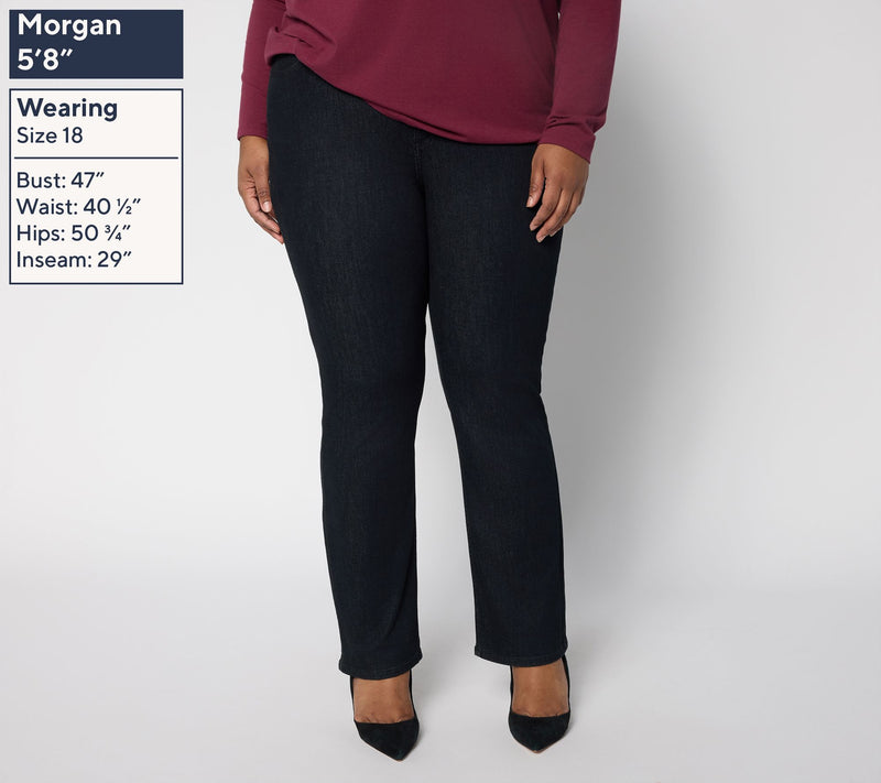 BEAUTIFUL by Lawrence Zarian Petite Classic Slim Straight Jean- Indigo — View 2