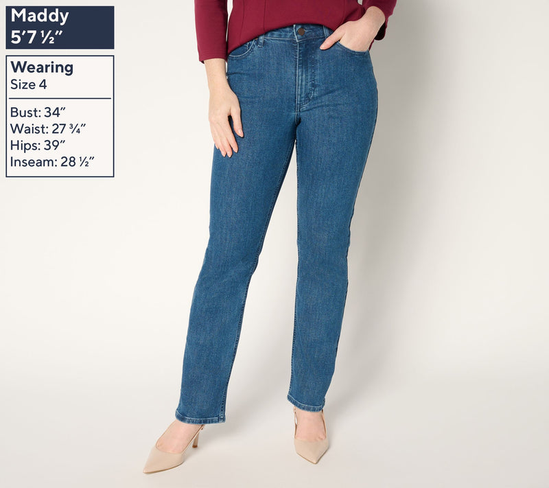 BEAUTIFUL by Lawrence Zarian Petite Classic Slim Straight Jean- Indigo — View 3