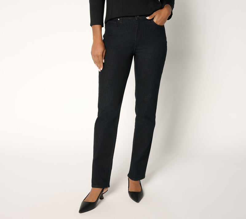 BEAUTIFUL by Lawrence Zarian Petite Classic Slim Straight Jean- Indigo — View 10
