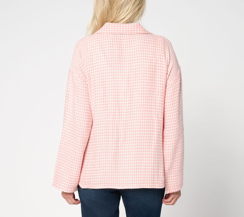 Peace Love World Boheme Houndsooth Brushed Twill Popover Top — View 4