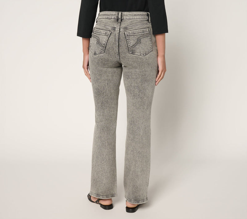 Women with Control Contour Curves Regular Black Wash Jeans — View 4