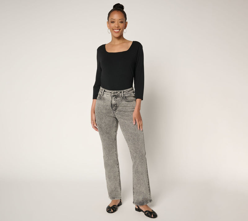 Women with Control Contour Curves Regular Black Wash Jeans — View 5