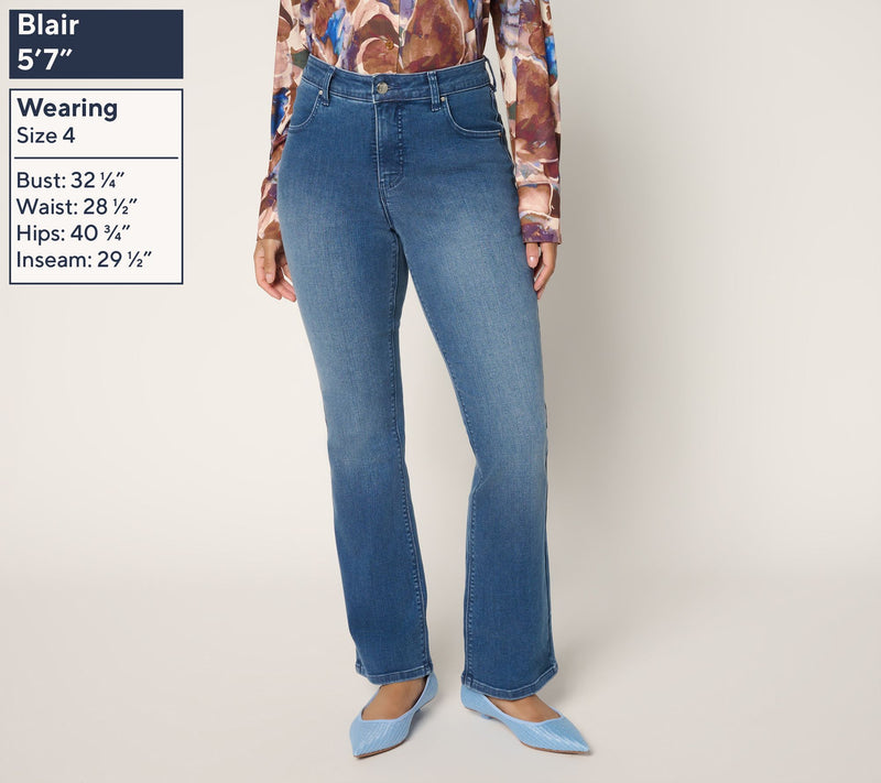 Women with Control Conrour Curves Petite Indigo Jeans — View 5