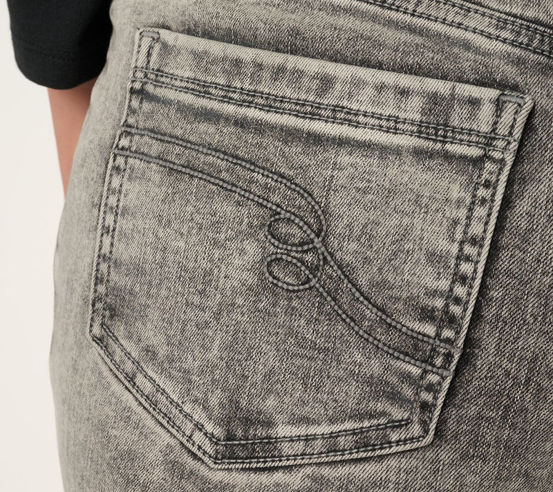 Women with Control Contour Curves Petite Black Wash Jeans — View 6