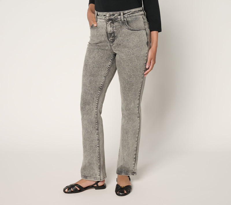 Women with Control Contour Curves Petite Black Wash Jeans — View 12