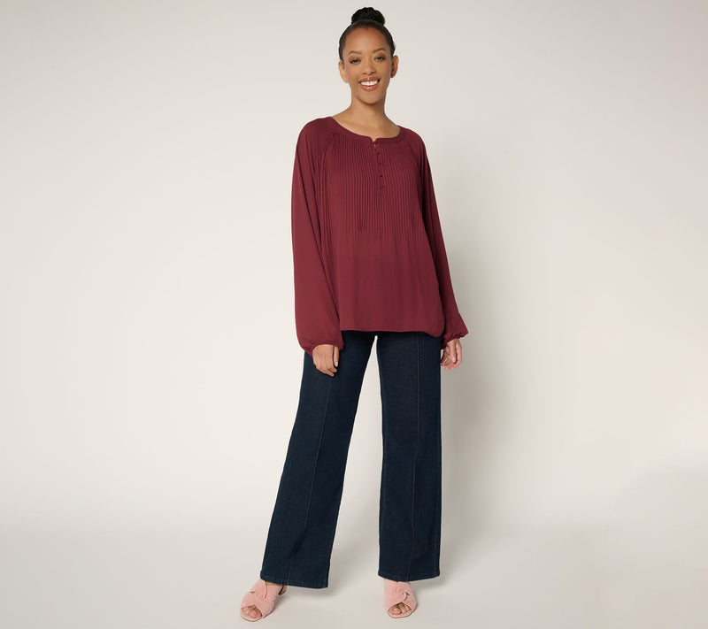 Me by Jennie Garth Alberta Pleated Blouse — View 4