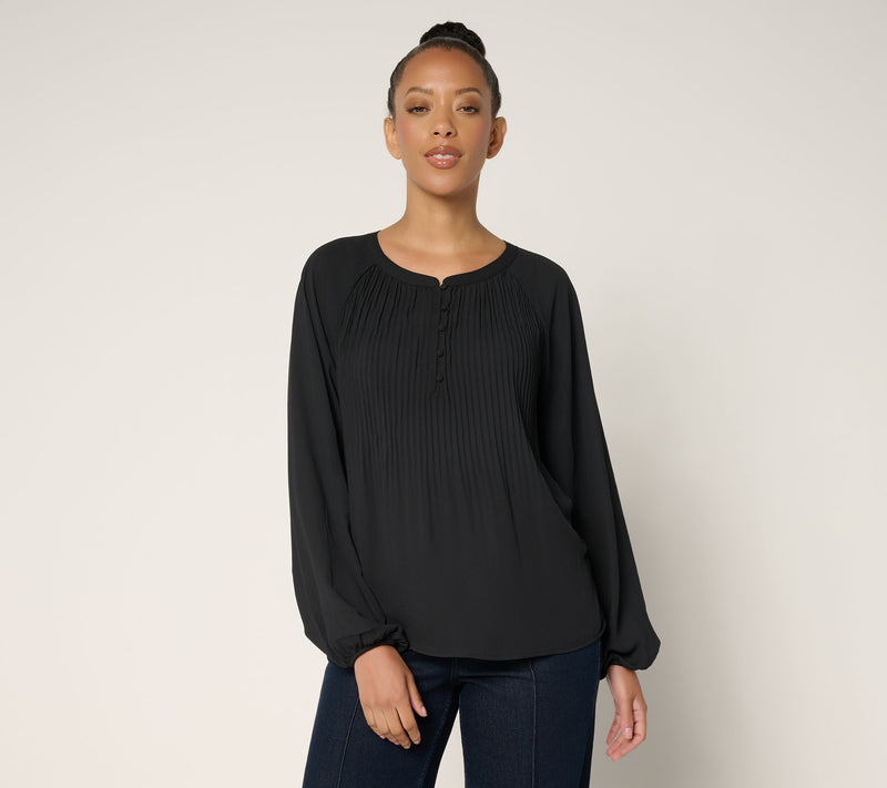 Me by Jennie Garth Alberta Pleated Blouse — View 11