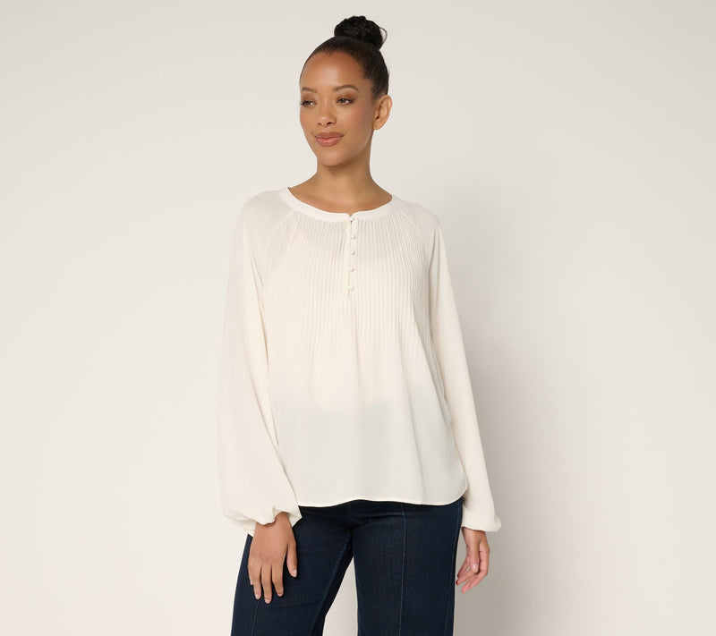 Me by Jennie Garth Alberta Pleated Blouse — View 12