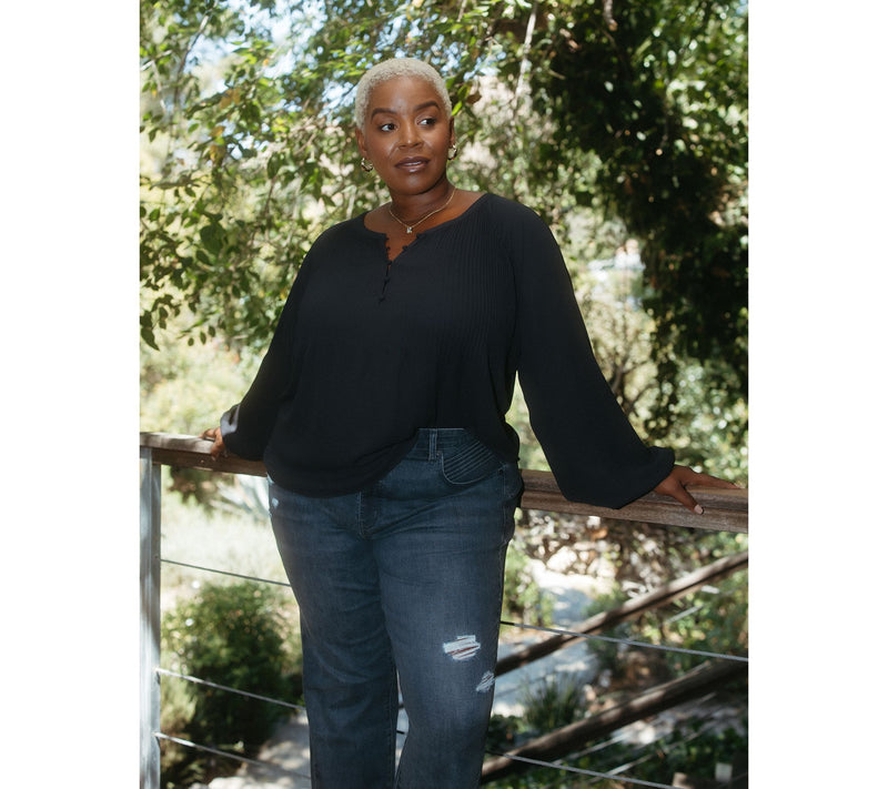 Me by Jennie Garth Alberta Pleated Blouse — View 7