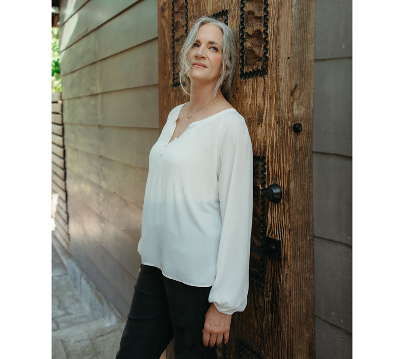 Me by Jennie Garth Alberta Pleated Blouse — View 6