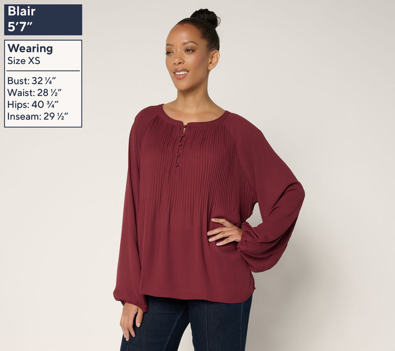 Me by Jennie Garth Alberta Pleated Blouse — View 2
