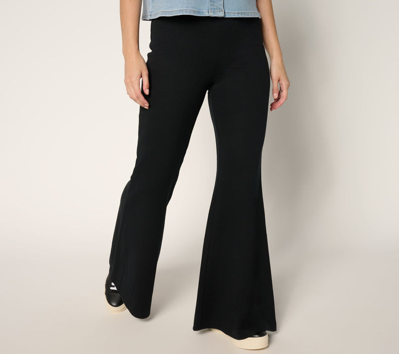 Peace Love World Petite Brushed Knit Pull-on Flare Pants — View 11
