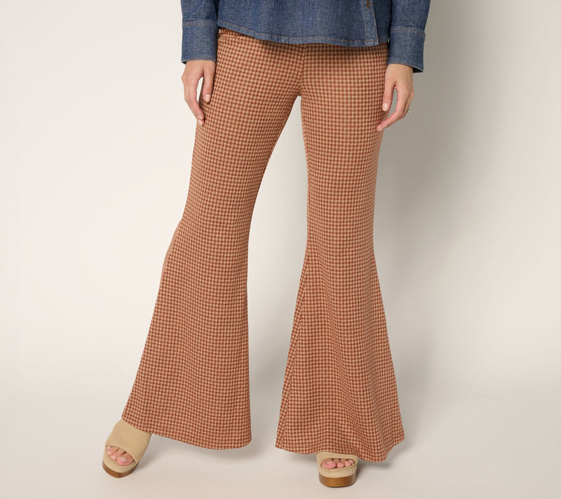 Peace Love World Petite Brushed Knit Pull-on Flare Pants — Main view