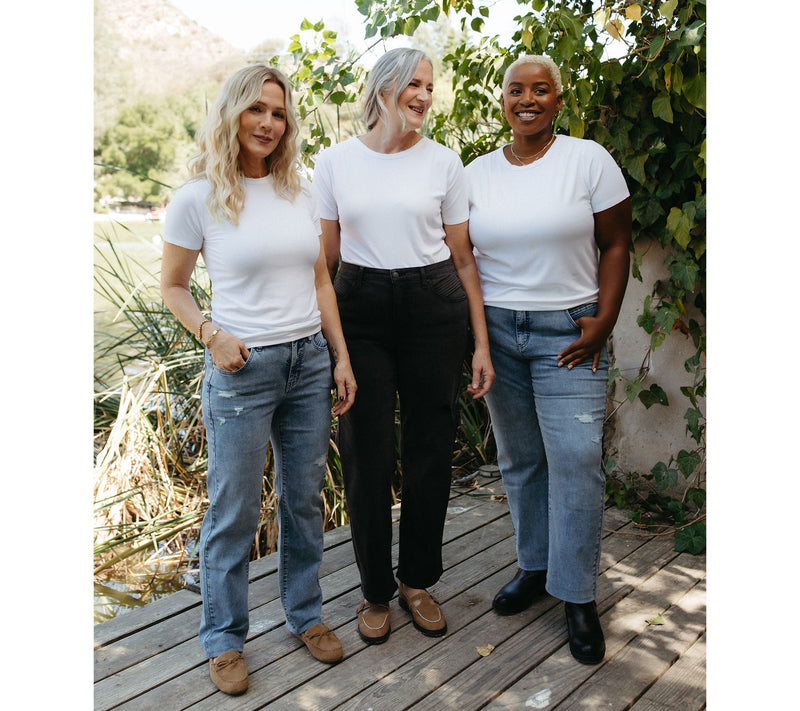 Me by Jennie Garth Petite Distressed Jeans- Indigo — View 12