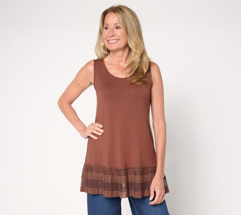 LOGO Layers by Lori Goldstein Regular Tank with Broomstick Hem — View 7