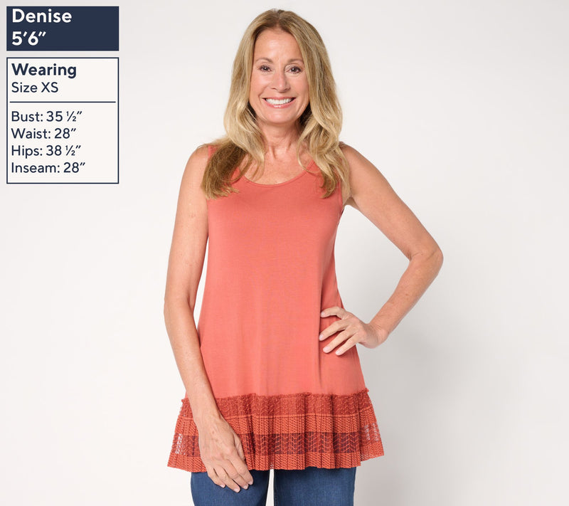 LOGO Layers by Lori Goldstein Regular Tank with Broomstick Hem — View 11