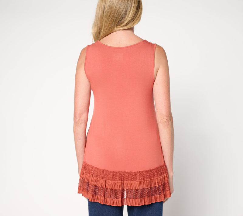 LOGO Layers by Lori Goldstein Petite Tank with Broomstick Hem — View 12