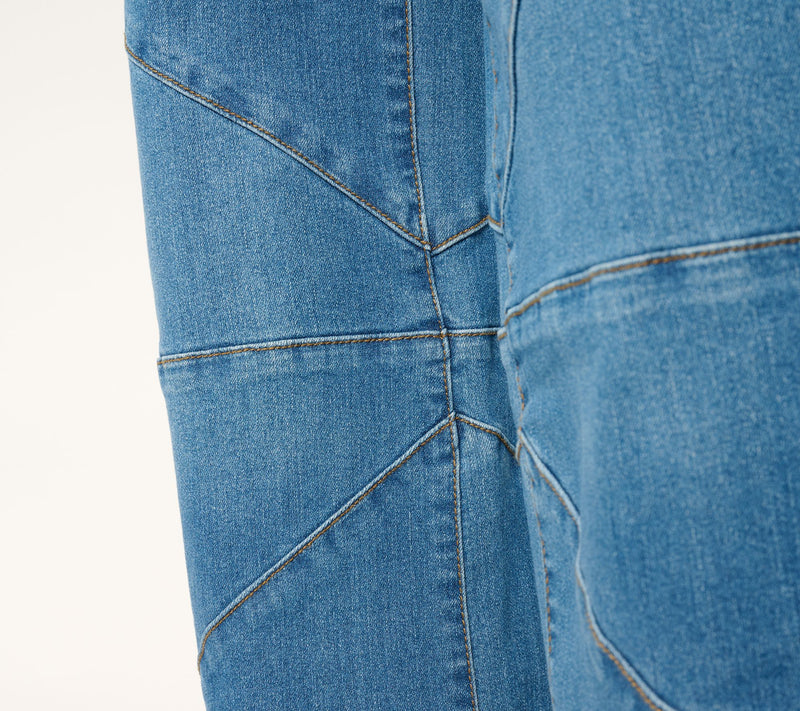 Peace Love World Regular Full Leg Jeans with Seamed Knee - Indigo — View 6