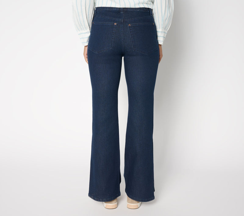 Me by Jennie Garth Petite City Flare Jeans- Indigo — View 4