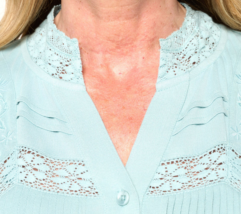 LOGO Lavish by Lori Goldstein Knit Button Front Blouse — View 5