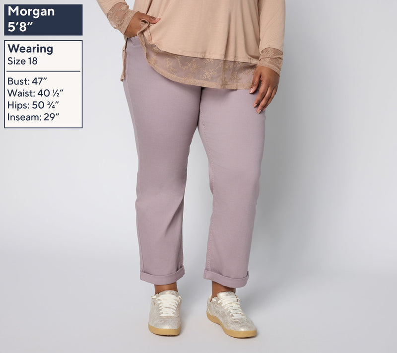 LOGO by Lori Goldstein Petite Color Denim Boyfriend Jean — View 12