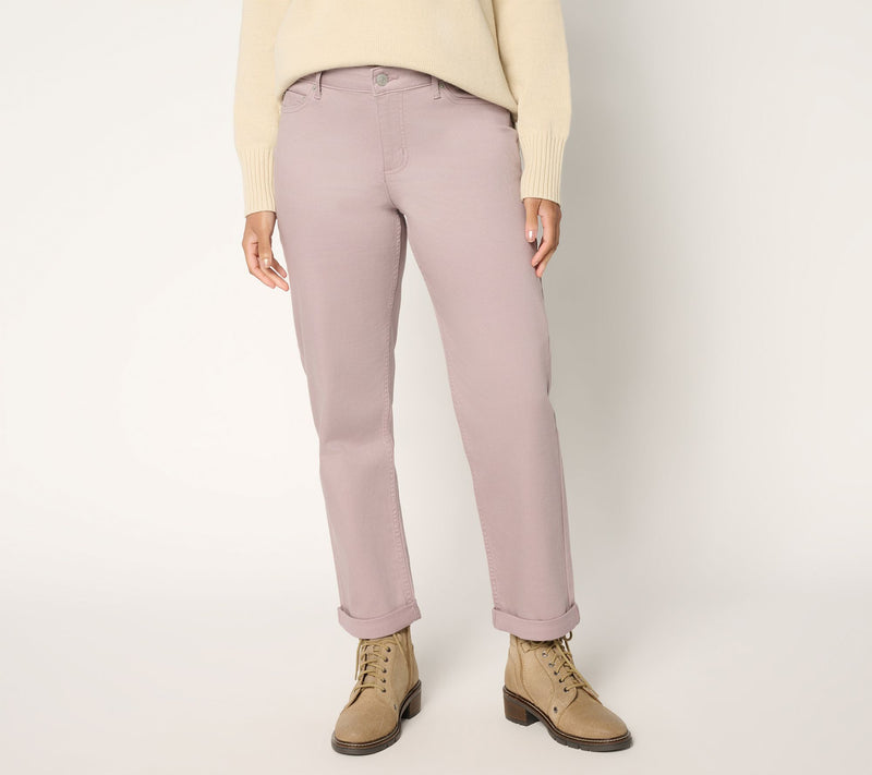 LOGO by Lori Goldstein Tall Color Denim Boyfriend Jean — View 4