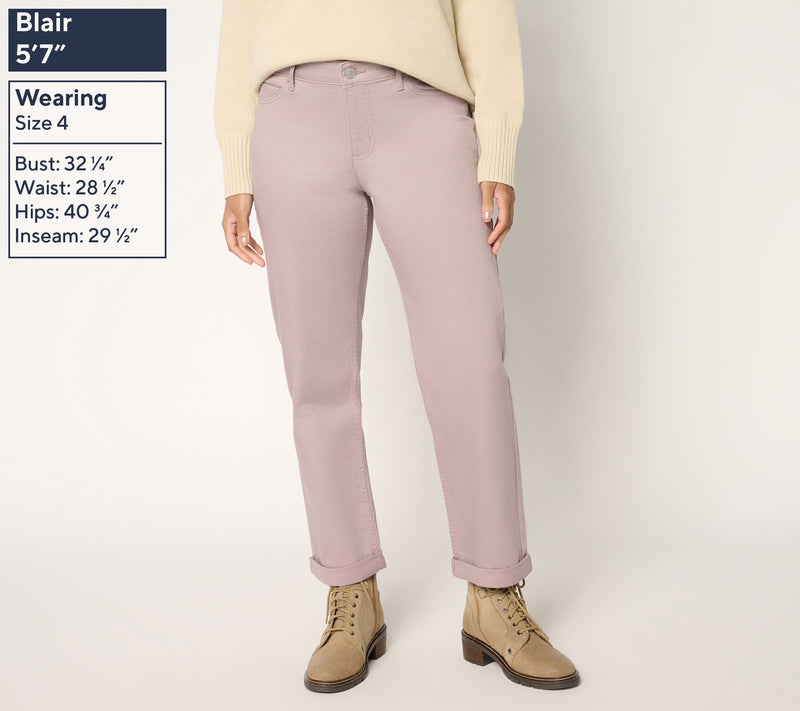 LOGO by Lori Goldstein Tall Color Denim Boyfriend Jean — View 13
