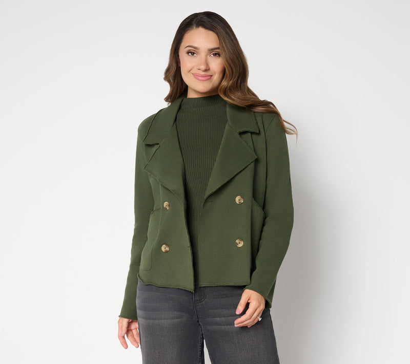 Studio Park x Amy Stran Double Breasted French Terry Jacket — View 12
