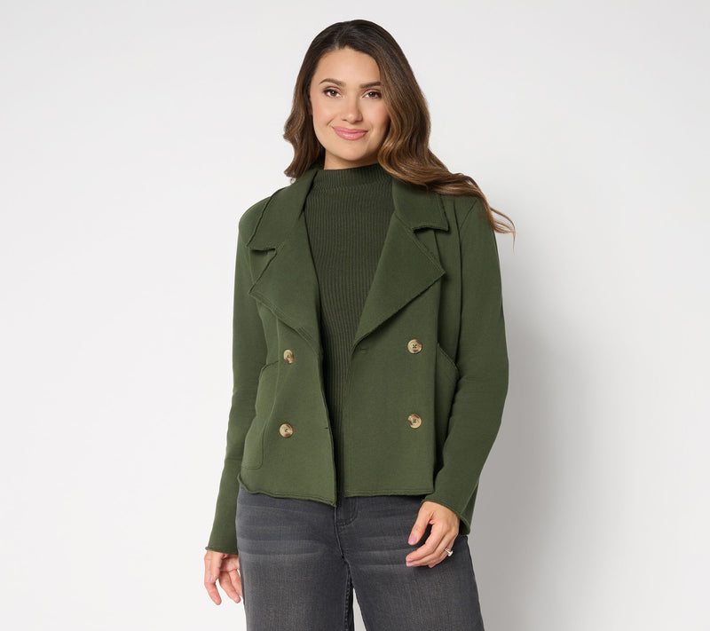 Studio Park x Amy Stran Double Breasted French Terry Jacket — Main view