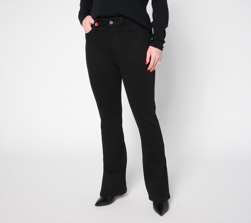 Warp & Weft AMA Jet-Set Stretch Slim Boot-Cut Jeans with Slit — Main view
