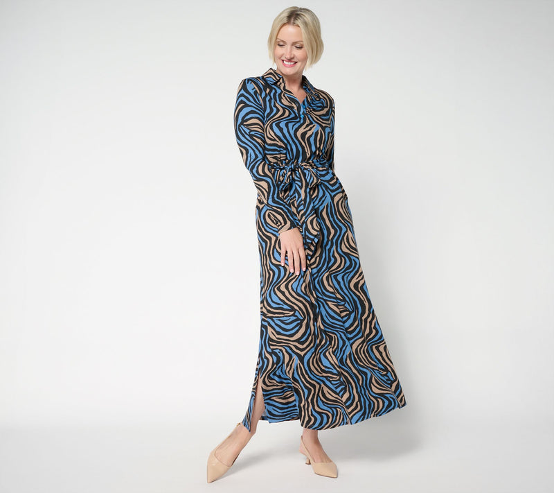 Women with Control Printed Yummy Jersey Maxi Dress — View 9