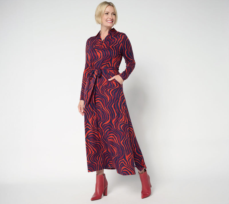 Women with Control Printed Yummy Jersey Maxi Dress — View 10