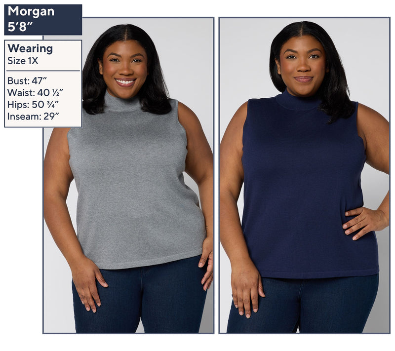Joan Rivers Wardrobe Builders 2-Pack Mock Neck Sleeveless Swtr — View 2