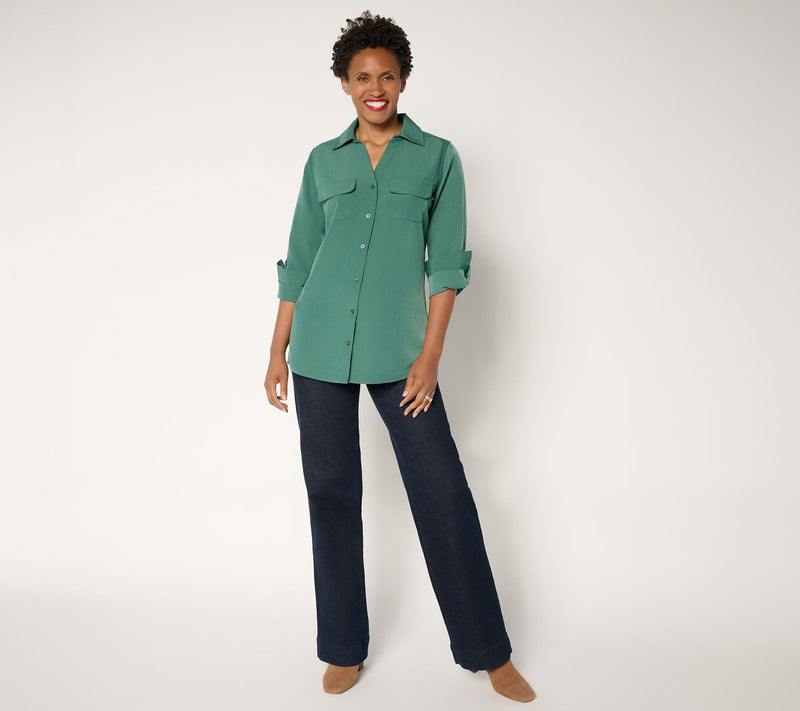 Denim & Co. Essentials Original Button Front Utility Tunic — View 5