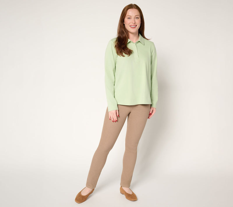 Denim & Co. Comfy Knit Air Collared Popover Top w/ Pockets — View 5