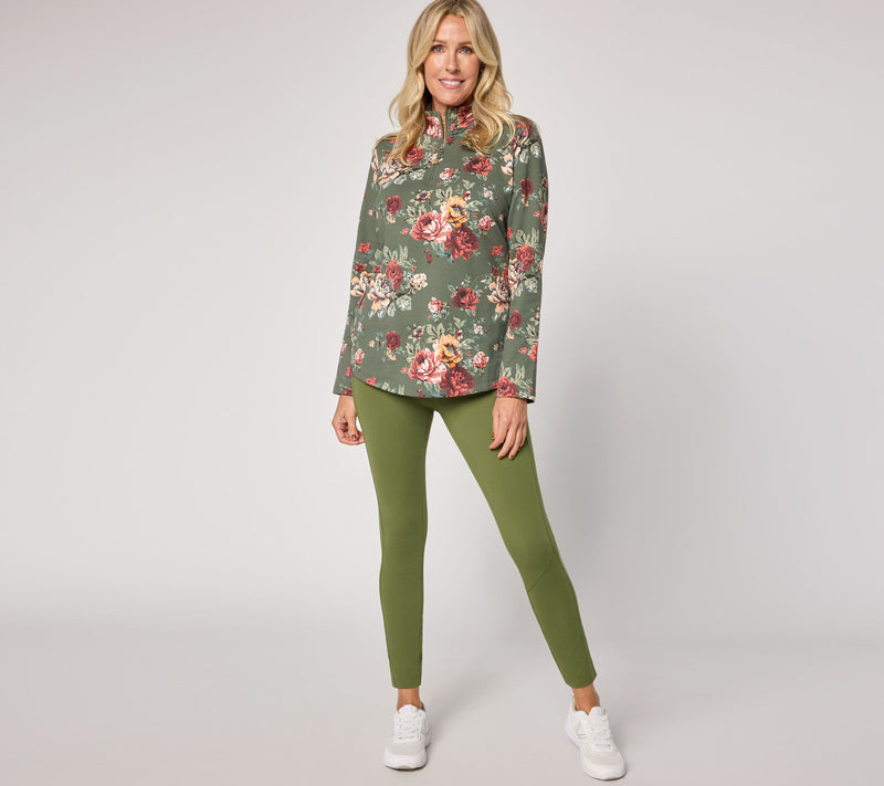 Denim & Co. Active Brushed Back French Terry Half Zip Top — View 5