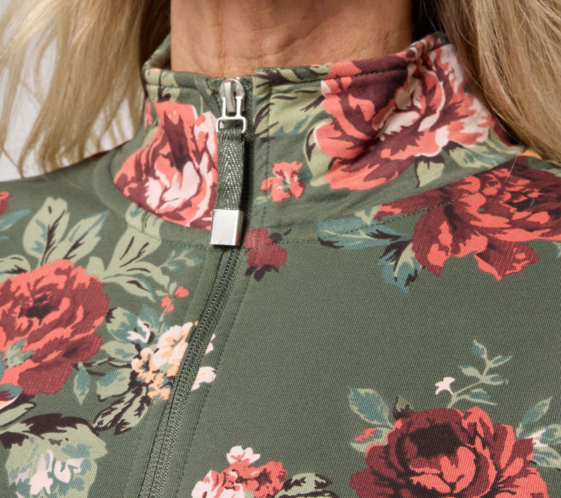Denim & Co. Active Brushed Back French Terry Half Zip Top — View 6